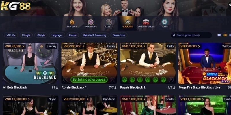 Các tựa game Hot tại casino