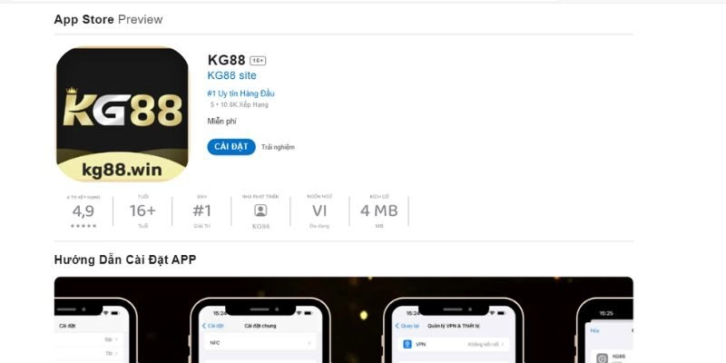 Tải app KG88 về iOS